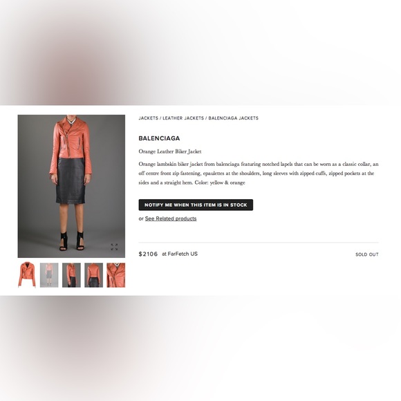 Balenciaga leather moto jacket, size 38 - Picture 3 of 10